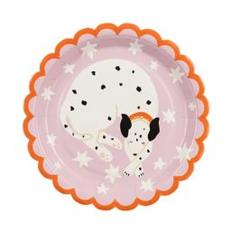 Papír tányér, Dalmata mintás, 18 cm