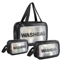 Kozmetikai táska WASHBAG készlet 3 db, fekete