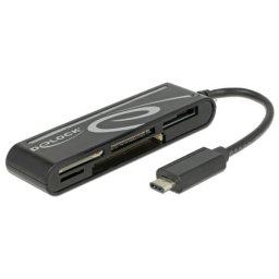 Delock USB 2.0 kártyaolvasó, USB Type-C hím csatlakozóval, 5 nyílással