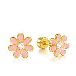 Lily orvosi fém gyerek fülbevaló, csavaros zárral