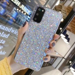 GLITTER védőburkolat Samsung Galaxy A51 ezüst