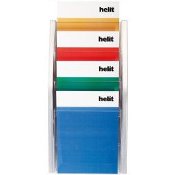 HELIT Katalógustartó, fali, A4, 4 rekeszes, HELIT, ezüst