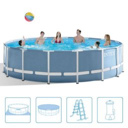 Intex 457x122cm fémvázas medence szett 3,8m3/h vízforgatóval Prism Frame 26726