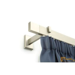 (12 méret) Elegante egysoros design függöny karnis szett (2.5méter) - Alu szatén. Szimpla Alu szatén oldal fali tartóval
