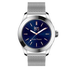 ICE Steel Solar - Ezüst, sötét kék, milanese szíjas, férfi karóra - 41 mm - (023794)