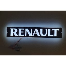 RENAULT inox szögletes dísz HÁTTÉRVILÁGÍTÁSSAL