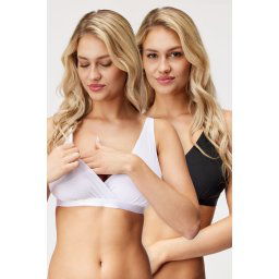 2 pack Lilly I szoptatós melltartó fekete-fehér L