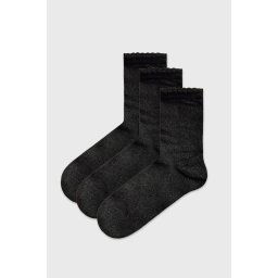 3PACK Pieces PCJopi zokni, magasszárú fekete uni
