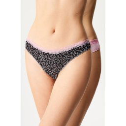 2PACK Nora brazil női alsó feketés-rózsaszín L