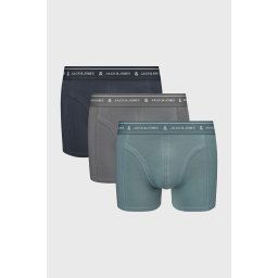 3PACK JACK AND JONES JACWyatt pamut boxeralsók szürkéskék L