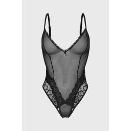 Obsessive Blomentis erotikus body nyitott ágyékrésszel fekete ML