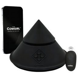 The Cowgirl Cone - app-vezérelt prémium szexgép - 2 cserélhető feltéttel, 20 rezgésmód (fekete)