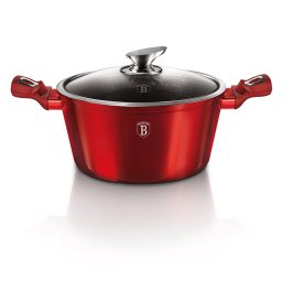 Berlinger Haus Lábas üvegfedővel 20 cm márvány bevonattal Burgundy Edition BH/1256N Kifutó termék