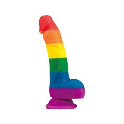 Lovetoy Prider - élethű szilikon dildó - 19 cm (szivárvány)