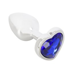 Magic Shiver - fém anál plug kővel (kék)