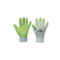 FUDGE kesztyű, nejlon, latex, zöld tenyér, 4-es méret