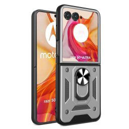 RING Huzat tartóval Motorola számára Razr50 Ultra ezüst
