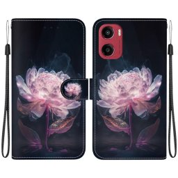 ART Pénztárcahuzat a Motorola Moto G05 / Moto E15 számára PURPLE PEONY