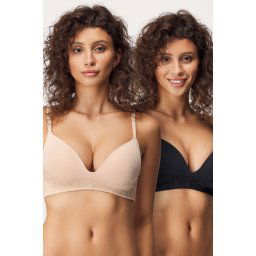2 PACK Fili Lace bélelt melltartó bézs-fekete 70A