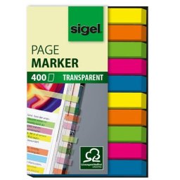 SIGEL Jelölőcímke, műanyag, 10x40 lap, 6x50 mm, SIGEL "Micro", vegyes szín