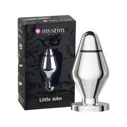mystim Little John - kicsi elektro anál plug (ezüst)