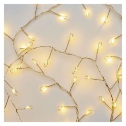 LED karácsonyi nano fényfüzér – süni, 2,4 m, 3x AA, beltéri, meleg fehér, időzítő
