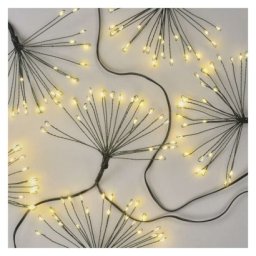 LED fényfüzér – fürtök, nano, 8 m, beltéri, meleg fehér, időzítő