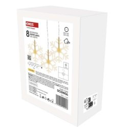 LED karácsonyi fényfüggöny – hópelyhek, 84 cm, kültéri és beltéri, meleg fehér