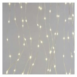 LED karácsonyi drop fényfüzér – fényfüggöny, 1,7x2 m, kültéri és beltéri, meleg fehér, pr.
