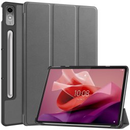 LEATHER PRO Flip borító a Lenovo Tab P12-hez szürke