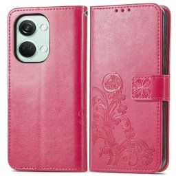 ART FLOWER S pénztárca tok One Plus Nord 3 5G sötétrózsaszínhez