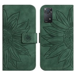ART SUNFLOWER pénztárca tok zsinórral Xiaomi Redmi-hez Note 11 / Note 11S zöld