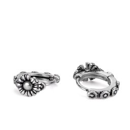 Virágos, antik hatású karika fülbevaló