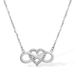 Infinite love, kristályos nemesacél nyaklánc