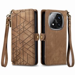 GEOM pénztárca tok Xiaomi Redmi Note 14 Pro 5G-hoz / Poco X7 barna