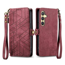 GEOM pénztárca tok Samsung Galaxy S25+ 5G-hoz piros