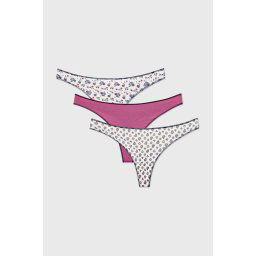 3PACK Lucy tanga fehér-rózsaszín L
