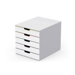 DURABLE Irattároló, műanyag, 5 fiókos, DURABLE "VARICOLOR(R) 5", fehér