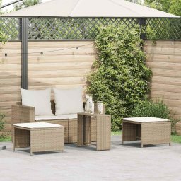 vidaXL 5 részes polyrattan kerti kanapé garnitúra párnákkal stackable