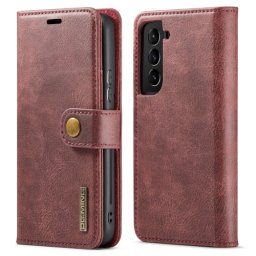 DG.MING Wallet tok 2 az 1-ben Samsung Galaxy S22 5G piros