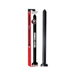 HOSED Ribbed Hose 19 - tapadókorongos anál dildó (fekete)