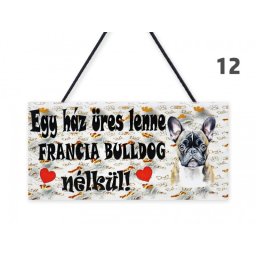 Fatábla 12 Francia bulldog 22x11cm - Falikép