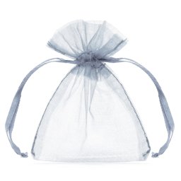Organza tasak, ezüst, 10 db/cs