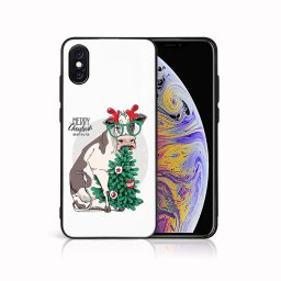 PROTEMIO MY ART Karácsonyi kivitelű borító Apple iPhone X / XS VIDÁM CHRISTMAS (074)