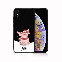 PROTEMIO MY ART Karácsonyi dizájnú borító Apple iPhone X / XS LET IT SNOW (075)