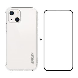 ENKAY Átlátszó tok + 3D üveg Apple iPhone 13