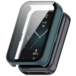 PC FULL COVER Műanyag borítás üveggel a Honor 9. sávhoz sötétzöld
