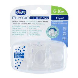 CHICCO cumizó Physio Luxe teljesen szilikon 6-12m kristály 2 db