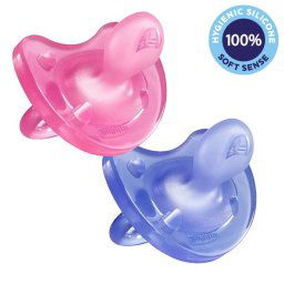 CHICCO Teljesen szilikon cumi Physio Soft lány 2 db, 16-36m