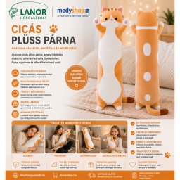 Cicás plüss párna - Világosbarna - 70 cm